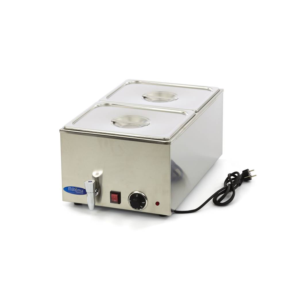 Maxima Bain Marie - met Tapkraan - incl. 2x 1/2 GN-Set - Elektrisch 09300010