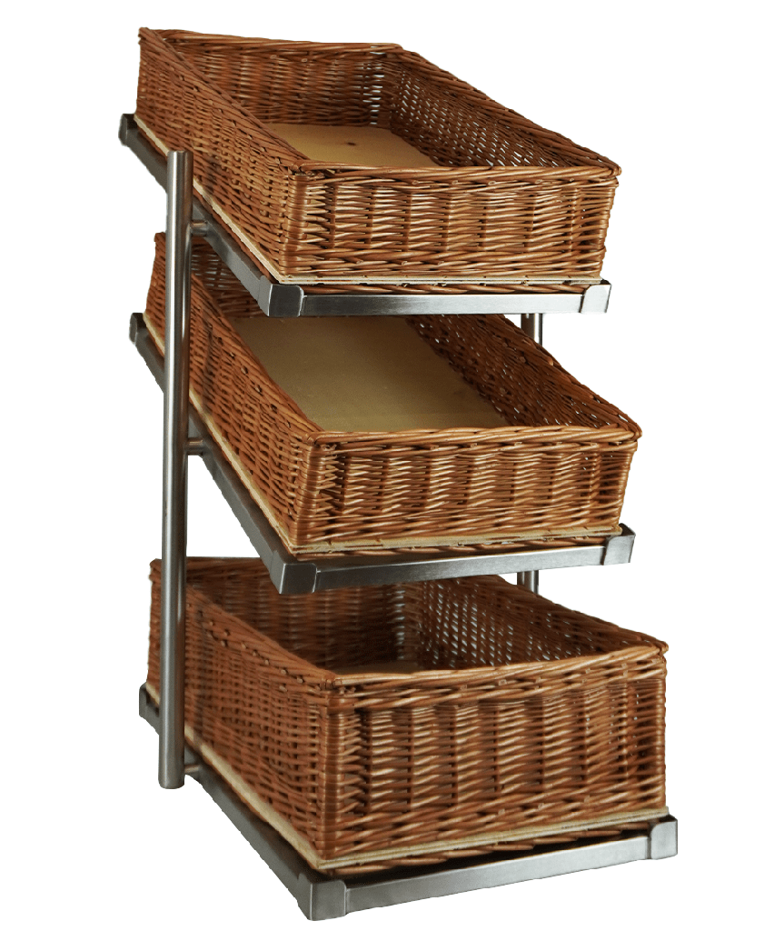 Combisteel BROODMANDEN ETAGERE 3 HOOG SMAL  INCL. MANDEN 7013.2305