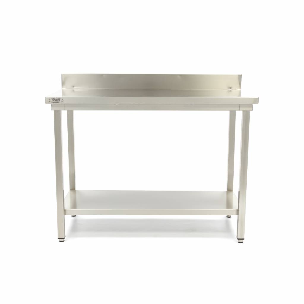 Maxima Werktafel rvs - 160 x 70 cm - Verstelbare Hoogte - met Spatrand 09364039
