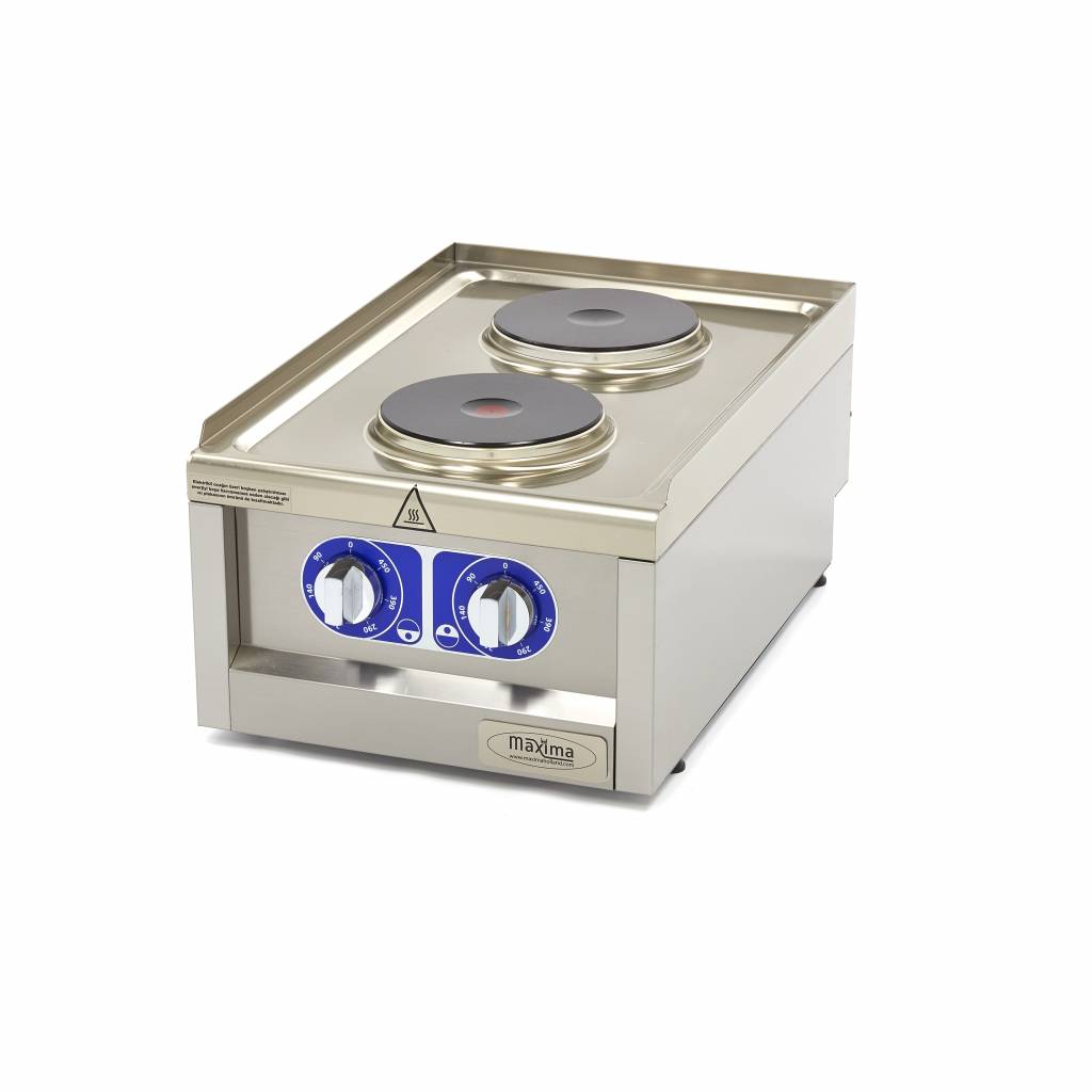 Maxima Kookplaat Horeca - 2 Pitten - Enkel - 60 cm Diep - Elektrisch 09391550