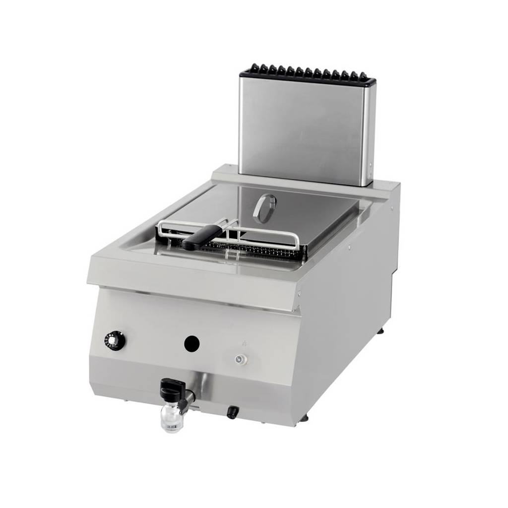 Maxima Heavy Duty Friteuse - 1 x 12 L - Enkel - 70 cm Diep - met Tapkraan - Gas 09395002