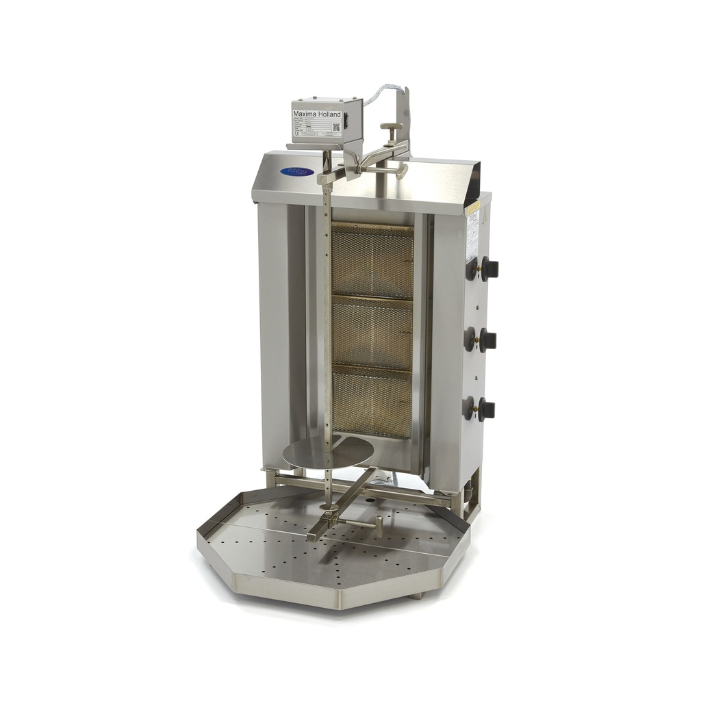 Maxima Shoarma Grill - 3 Branders - 30 Kg Vlees - Gas 09370225