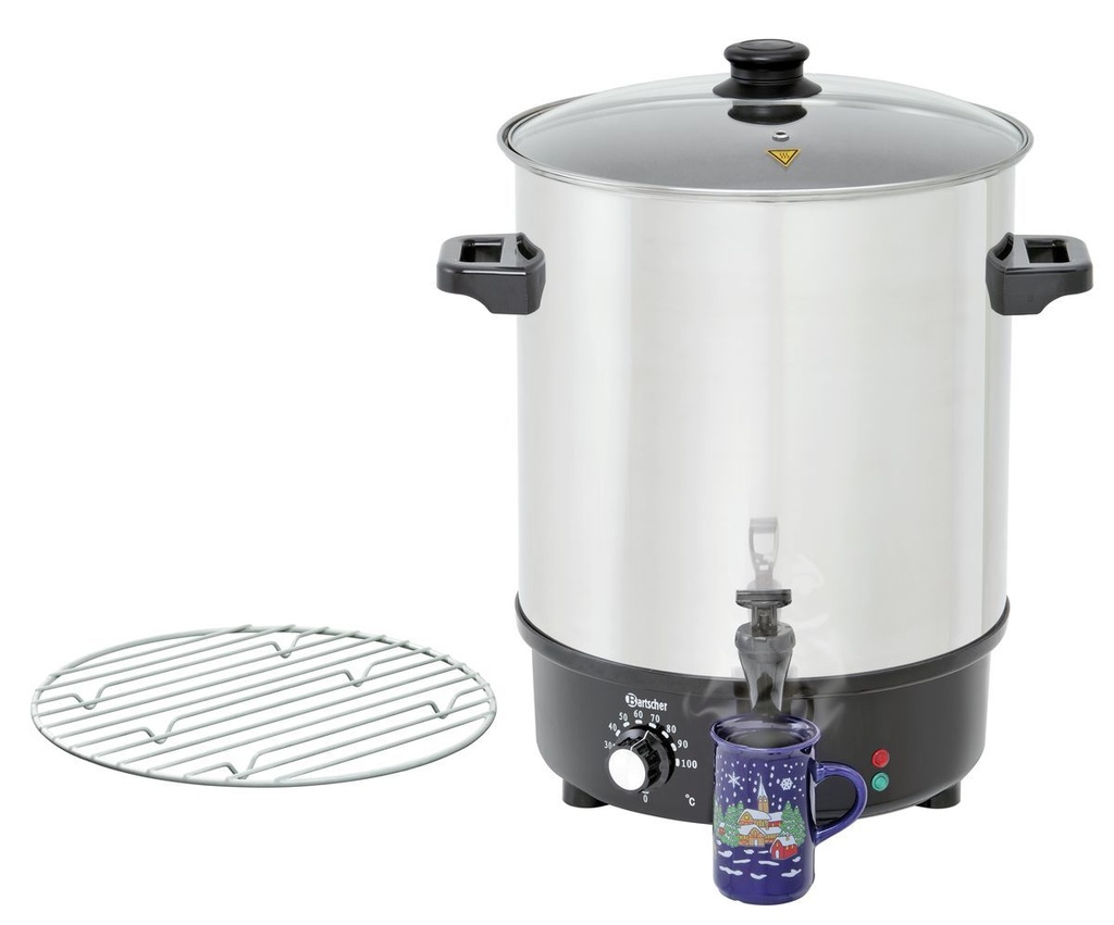 Bartscher Glühweinpan, heetwaterpan 30L, CNS 200057