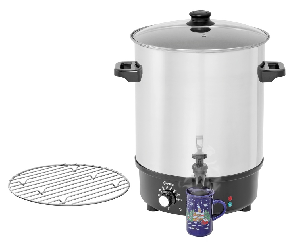 Bartscher Glühweinpan, heetwaterpan 30L, CNS 200057