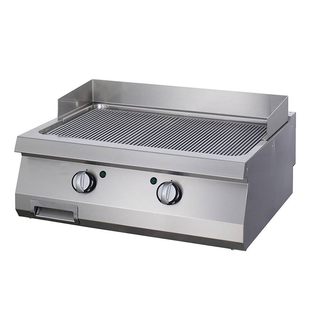 Maxima Heavy Duty Grillplaat - Gegroefd Chroom - Dubbel - 70 cm Diep - Elektrisch 09395055
