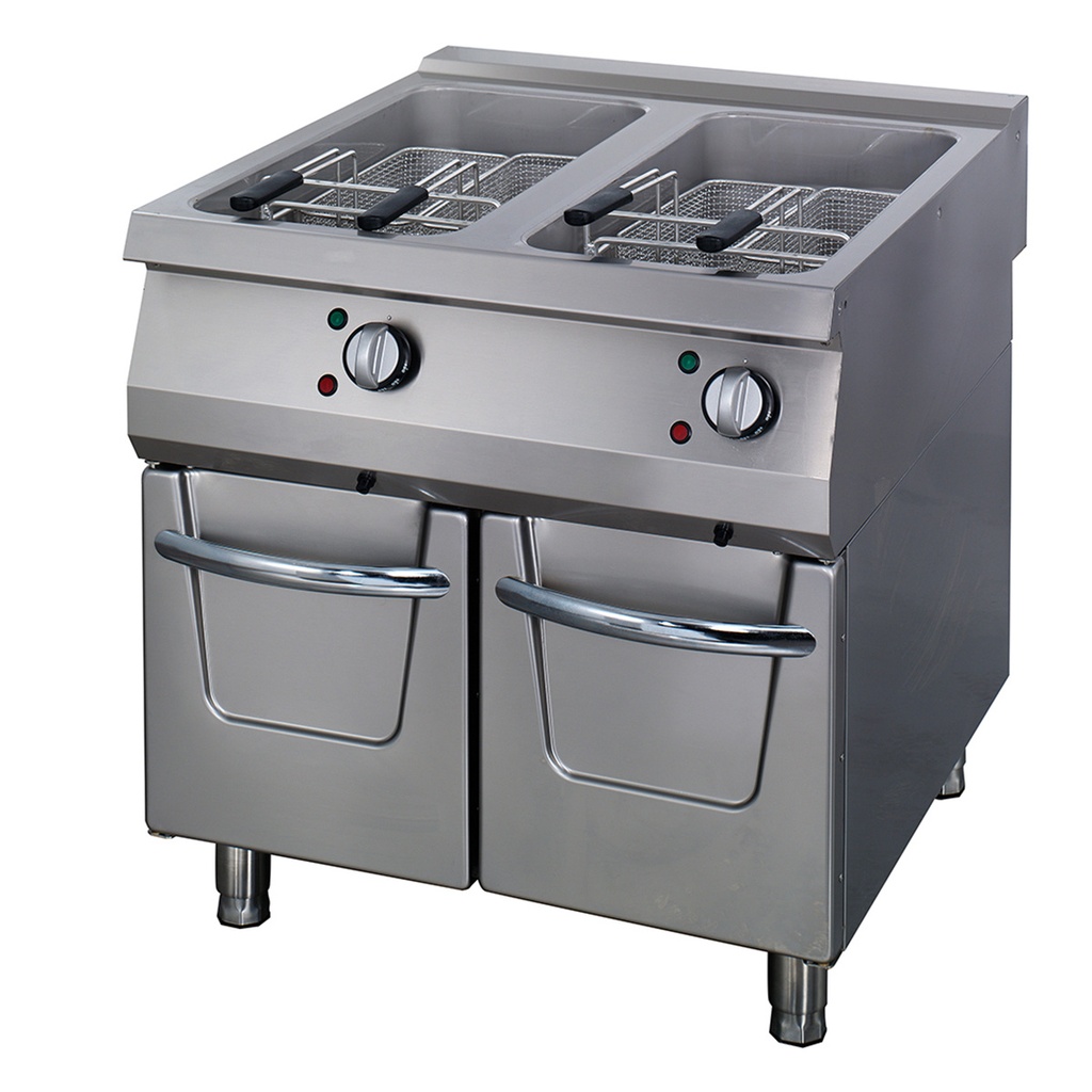 Maxima Premium Friteuse - 2 x 22 L - Dubbel - 90 cm Diep - met Tapkraan - Elektrisch 09398608