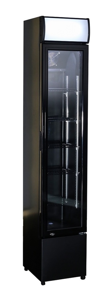 Combisteel GLASDEUR KOELKAST SMAL ZWART 7455.1384