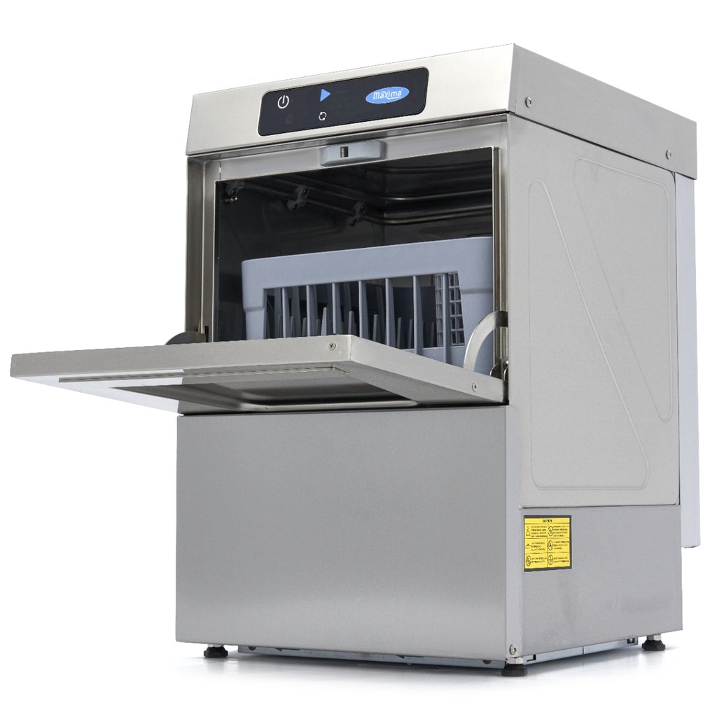 Maxima Glazenspoelmachine - 35 x 35 cm - met Afvoer-, Glansspoel- en Zeeppomp - Digitaal Display - 230V 09211001