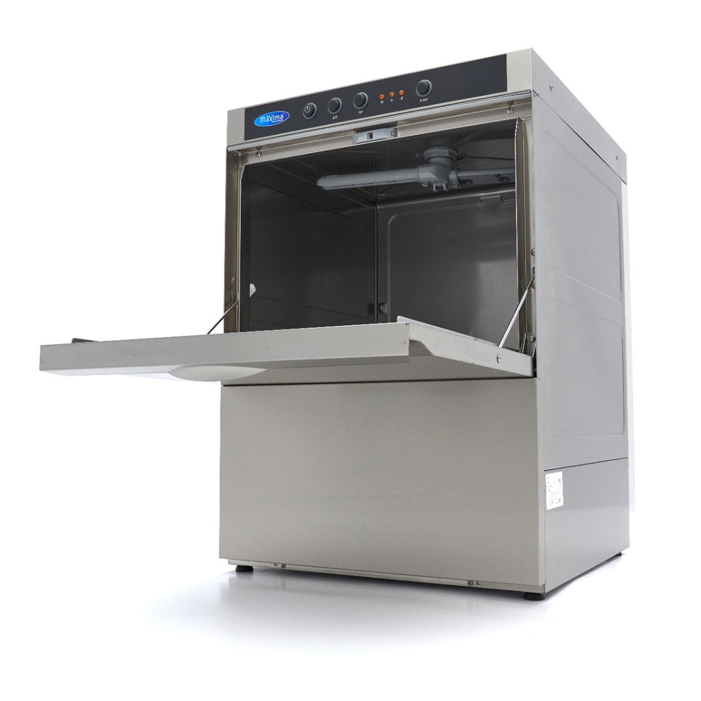 Maxima Horeca Vaatwasser - 50 x 50 cm - met Afvoer-, Glansspoel- en Zeeppomp - 400V 09240070