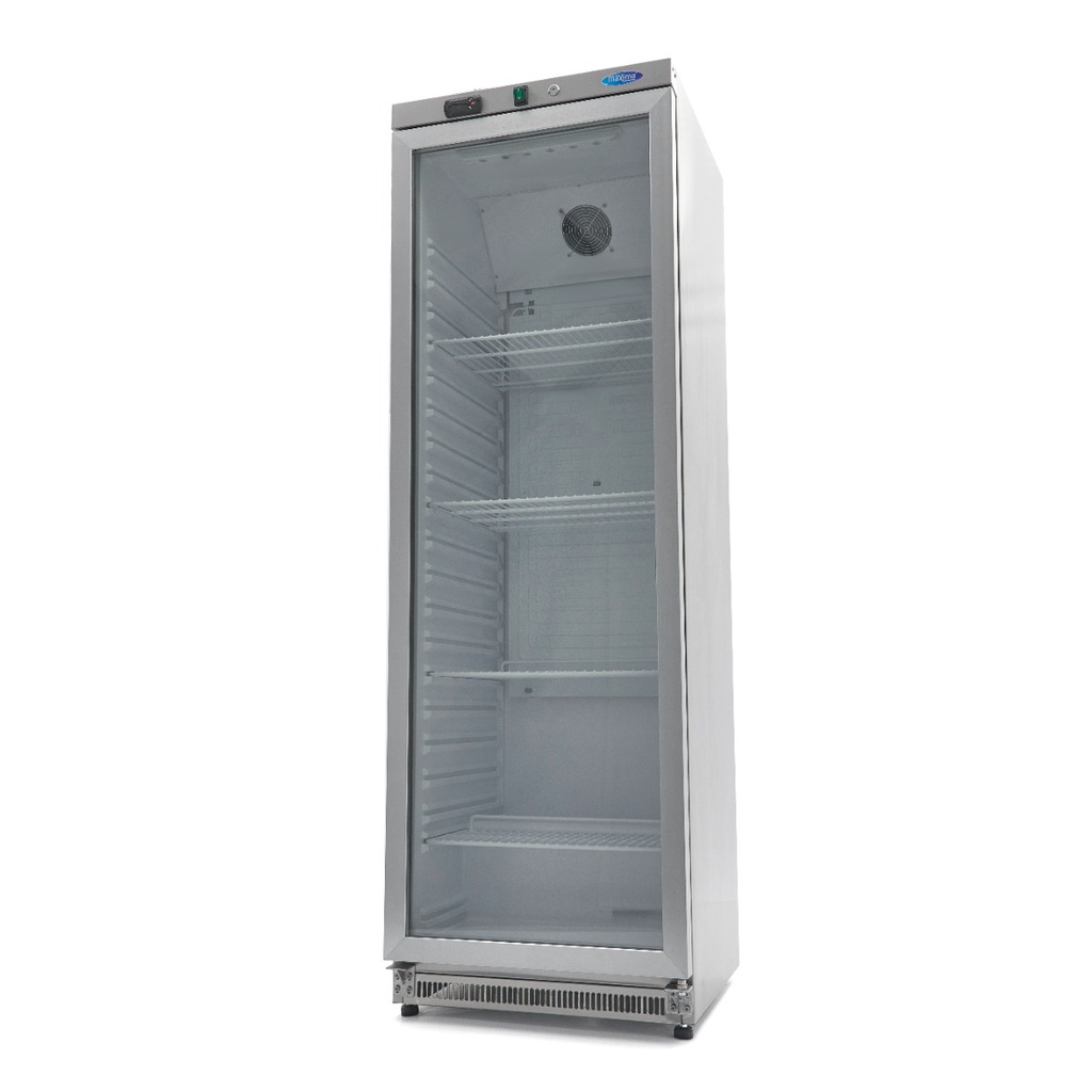 Maxima Koelkast - 400 L - Rvs - met Glazen Deur 09405022