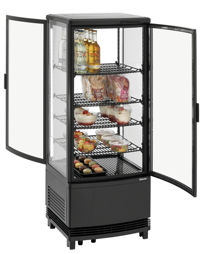 Bartscher Mini-koelvitrine 98L2T zwart 700698