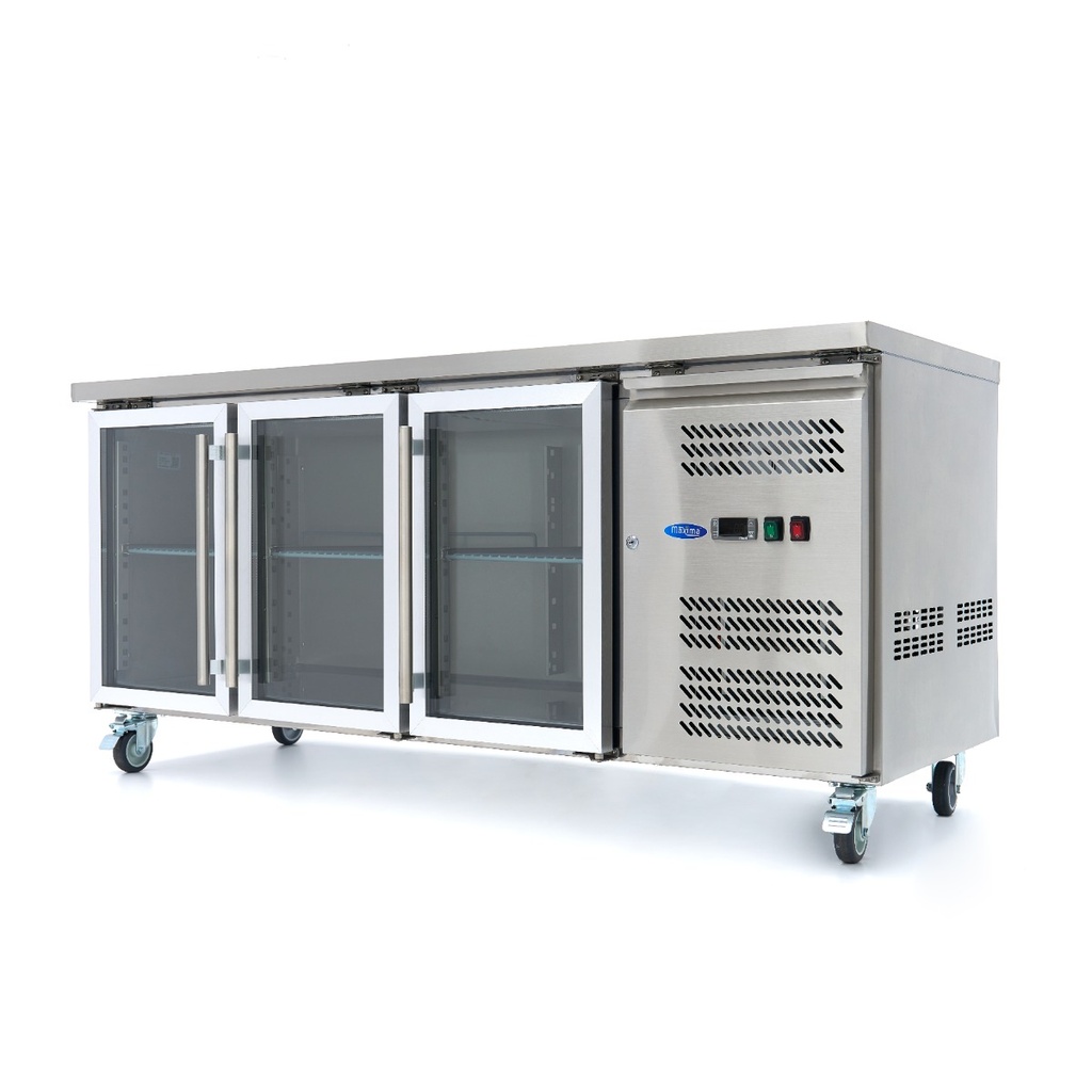 Maxima Koelwerkbank - 180 cm - 3 Glazen Deuren 09400406