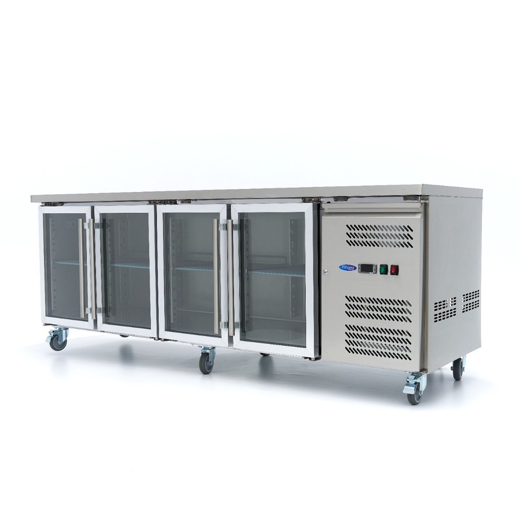 Maxima Koelwerkbank - 223 cm - 4 Glazen Deuren 09400409