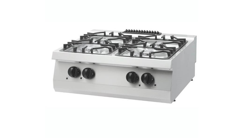 Maxima Heavy Duty Kookplaat - 4 Pitten - Dubbel - 70 cm Diep - 30 kW - Gas 09396119