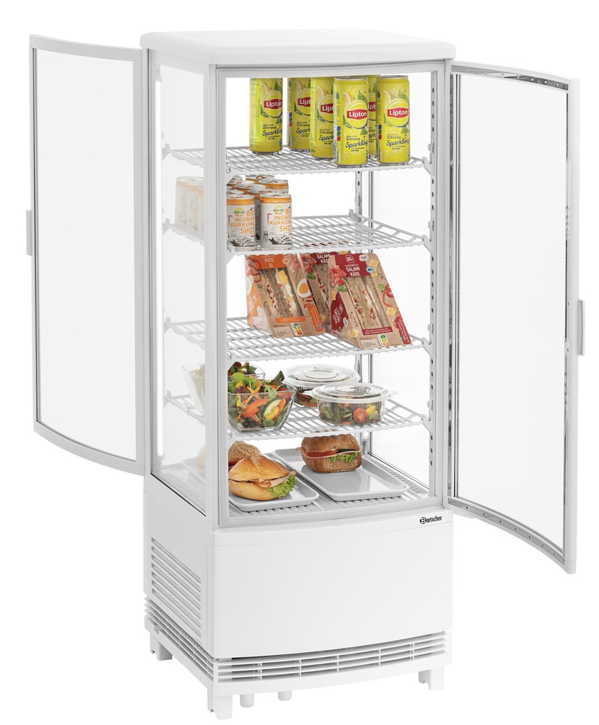 Bartscher Mini-koelvitrine 98L2T wit 700498