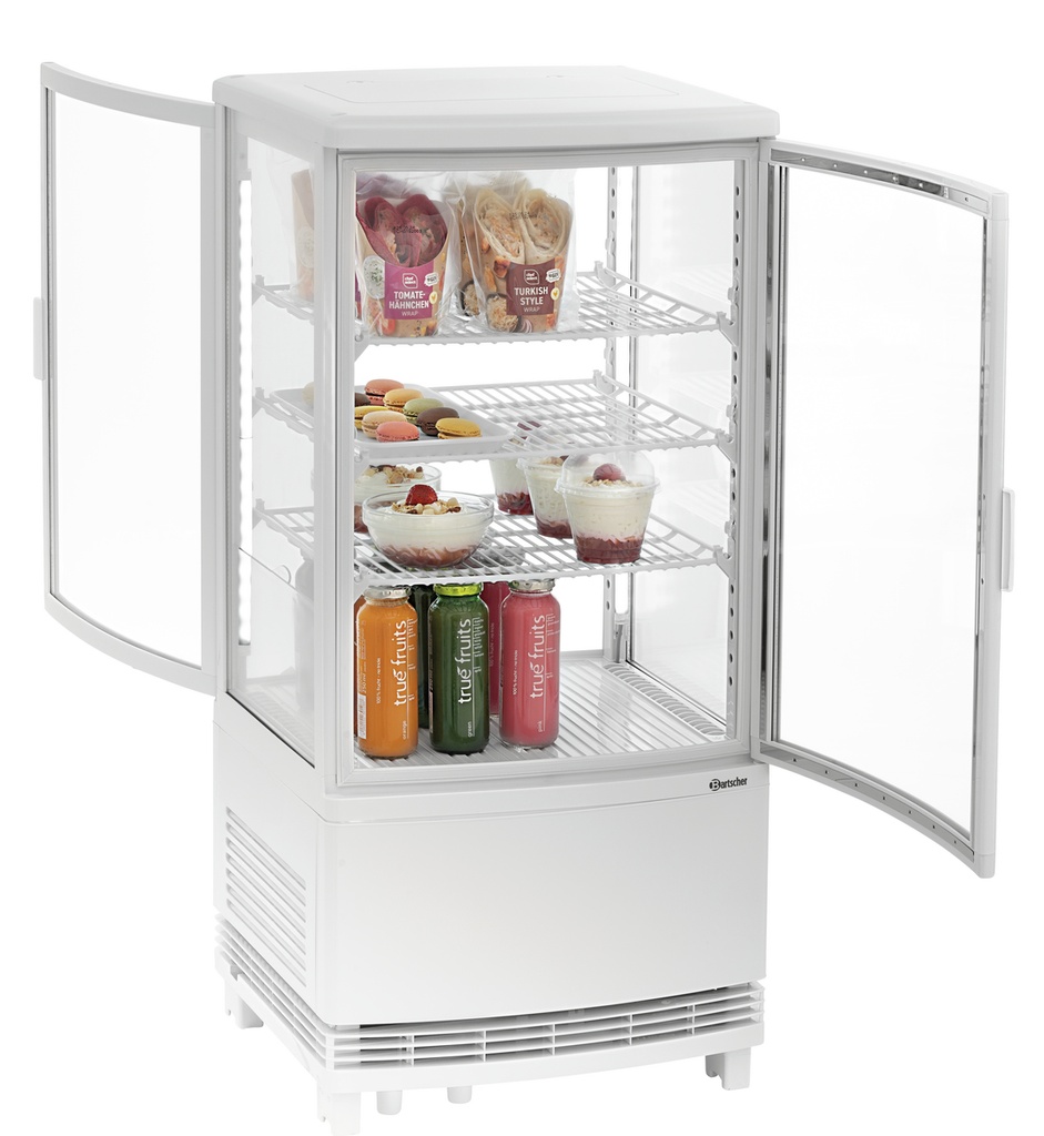 Bartscher Mini-koelvitrine 75L2T wit 700287