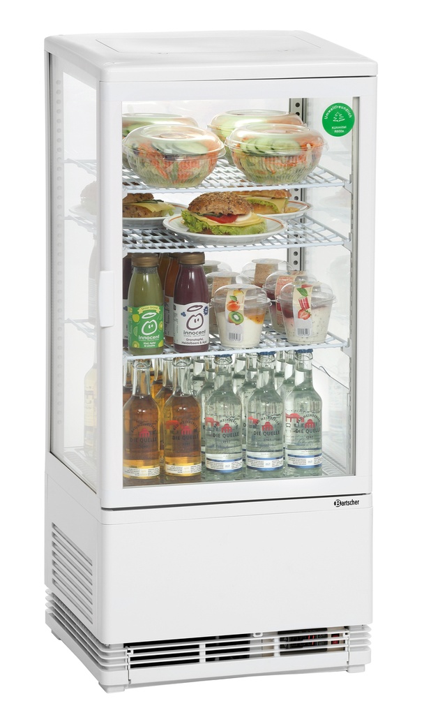 Bartscher Mini-koelvitrine 78L, wit 700578G