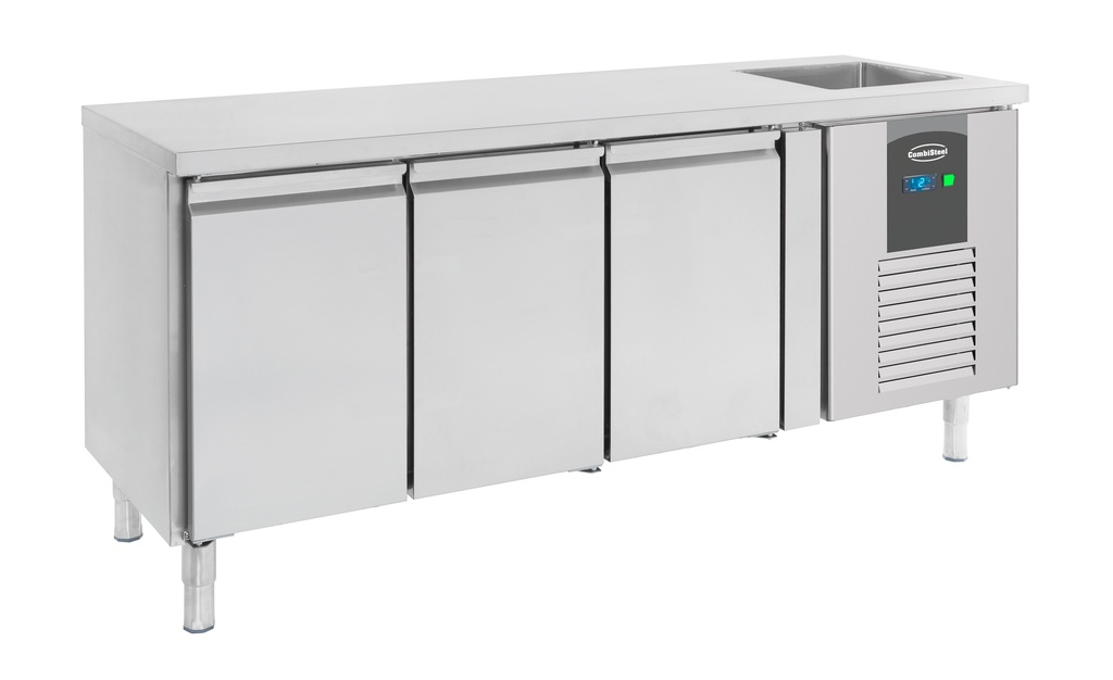 Combisteel 700 KOELWERKBANK SPOELBAK 3 DEUREN 7450.0215