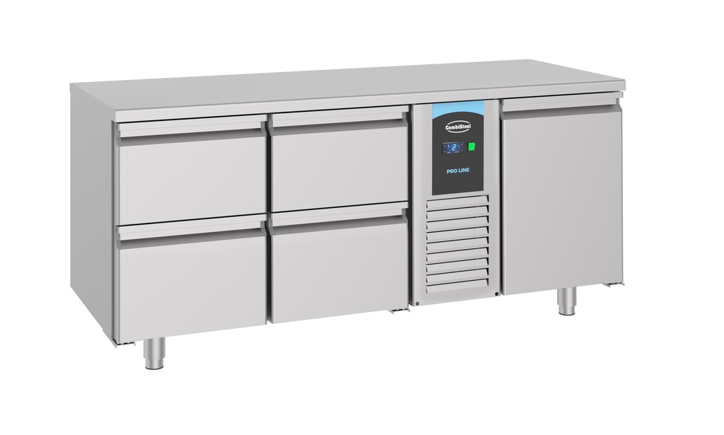 Combisteel 700 KOELWERKBANK 1DRS 4 LADEN MONOBLOCK ENERGY LINE 7489.5365