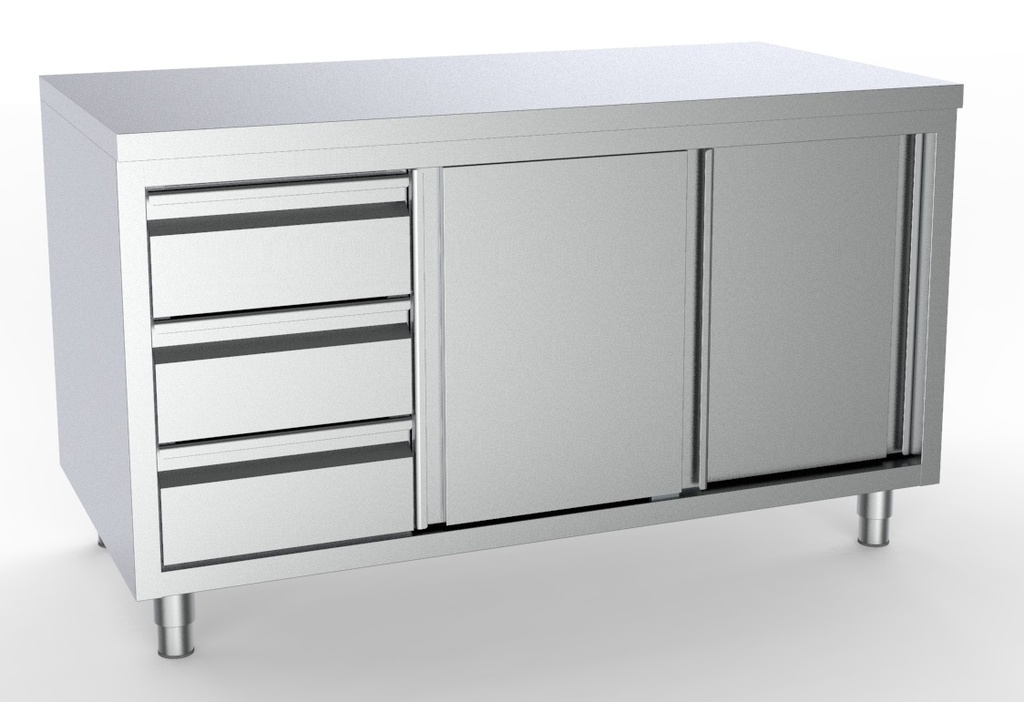Combisteel 700 WERKTAFEL SCHUIFDEUREN LADEN LINKS 7333.0248