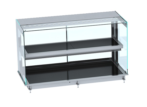 Combisteel DROP-IN WARMVITRINE KERAMISCH RECHT - ZWART 4/1 7495.0335