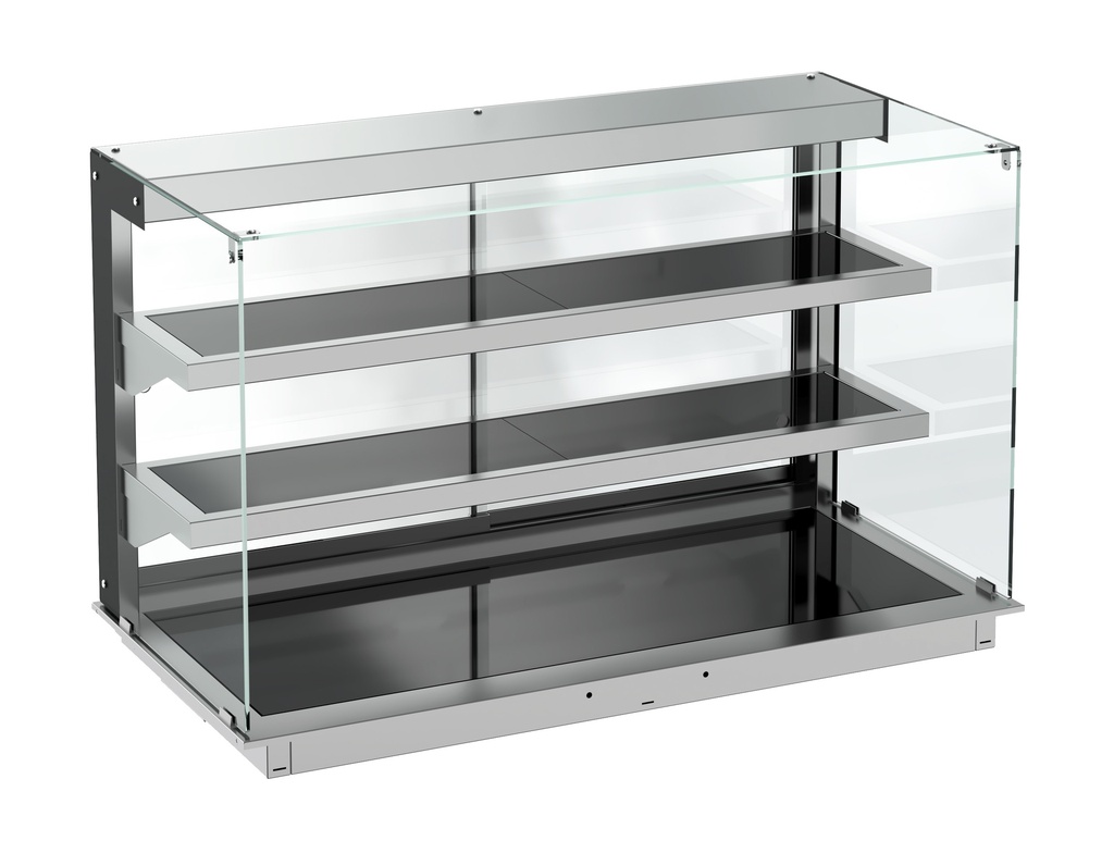 Combisteel DROP-IN WARMVITRINE KERAMISCH RECHT - ZWART 5/1 7495.0340