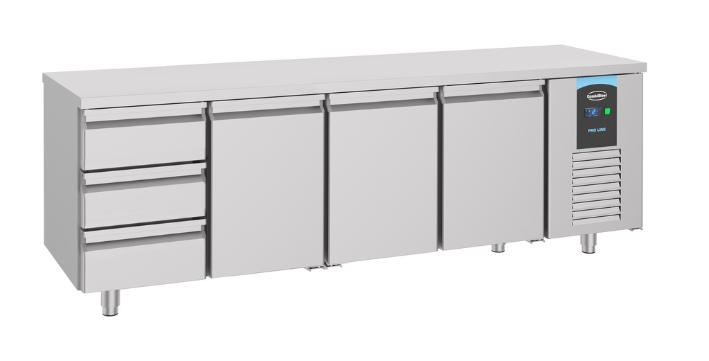 Combisteel 700 KOELWERKBANK 3 DEUREN 3 LADEN ENERGY LINE 7489.5560