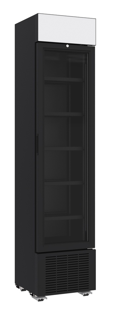 Combisteel DRANKENKOELKAST 1 GLASDEUR ZWART 232L *TRANSPORT OP AANVRAAG* 7464.0200