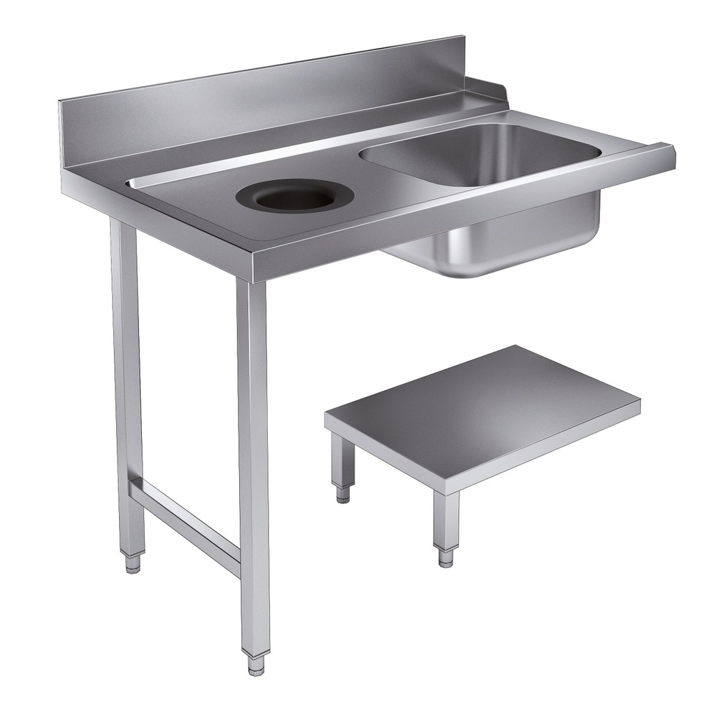 Combisteel AANVOERTAFEL BODEMSCHAP MET AFVALGAT 1200 LINKS TBV 7280.0045-0046 7106.0015