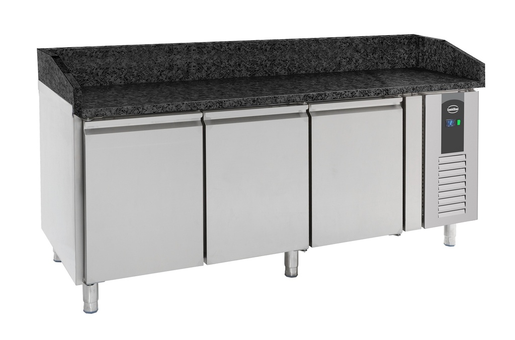 Combisteel PIZZAWERKBANK 3 DEURS ZWART GRANIET WERKBLAD 7950.0054