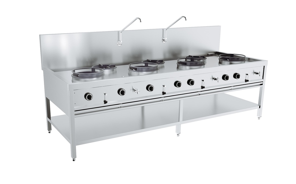 Combisteel GAS WOKTAFEL 4X17kW + 3X9kW 7178.1215