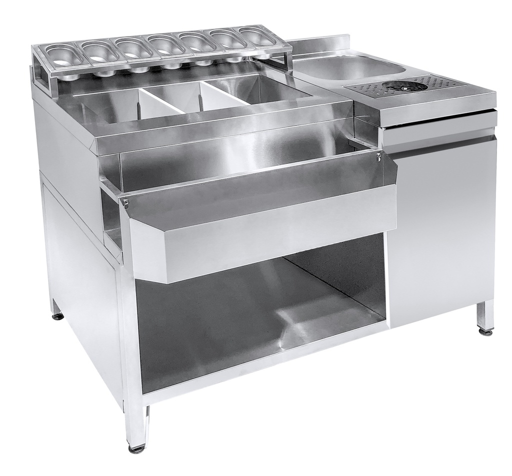 Combisteel COCKTAIL BAR STATION   INCL. SPOELBAK, GLAZENSPOELER, GN-BAKKEN EN SPEEDRAIL VOOR FLESSEN 7083.0035