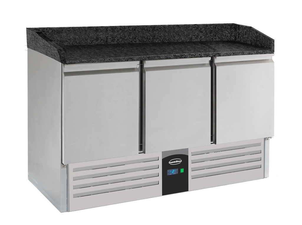 Combisteel PIZZAWERKBANK 3 DEUREN ZWART GRANIET WERKBLAD 7950.0061