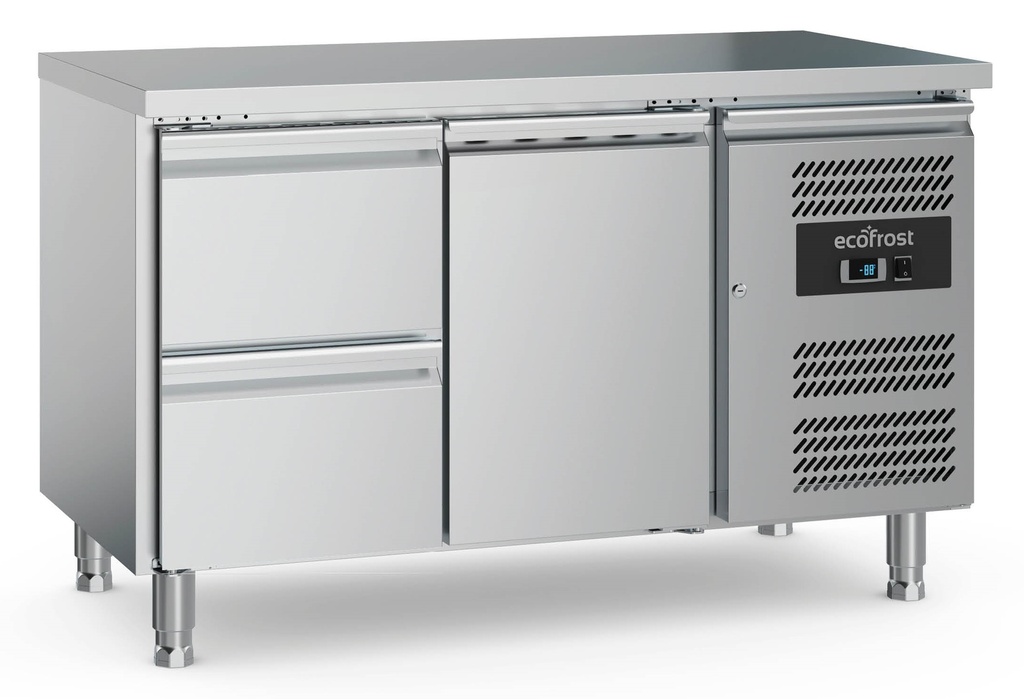 Combisteel 700 KOELWERKBANK 1 DEUR 2 LADEN  MET VERSTELBARE POTEN 7950.5155