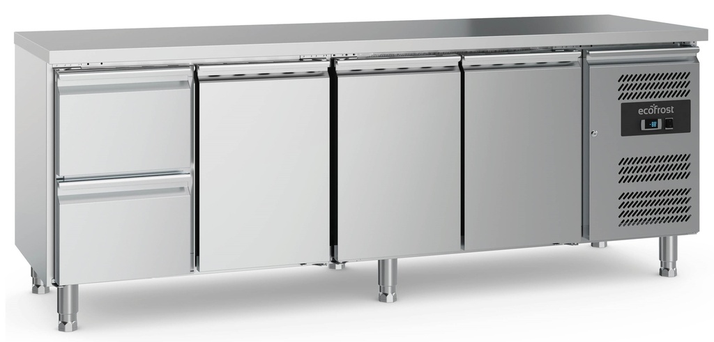 Combisteel 700 KOELWERKBANK 3 DEUREN 2 LADEN  MET VERSTELBARE POTEN 7950.5165