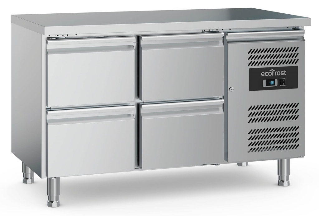 Combisteel 700 KOELWERKBANK 4 LADEN  MET VERSTELBARE POTEN 7950.5170