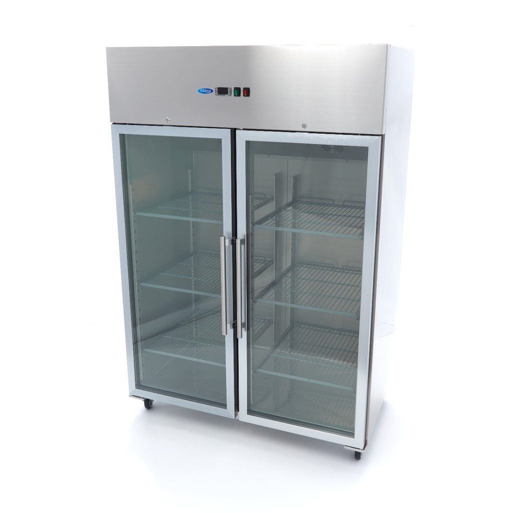 Maxima Koelkast - 1200 L - 6 Verstelbare Roosters (2/1 GN) - Rvs - met Glazen Deur 09400013