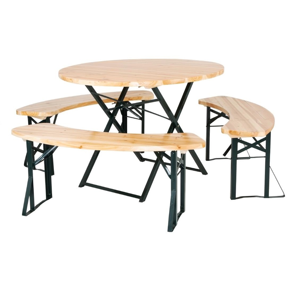 Bolero Duitse bierbank en ronde tafelset 1670x460mm