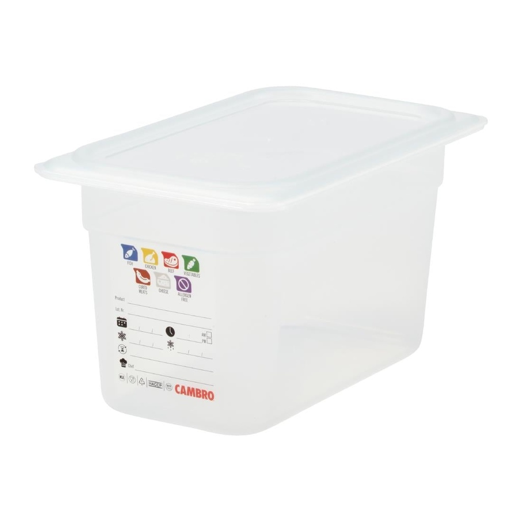 Cambro Safetrak IML polypropyleen voedselopslagbak 1/4 GN 150mm
