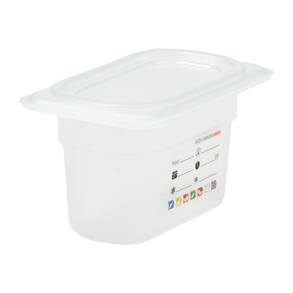 Cambro Safetrak IML polypropyleen voedselopslagbak 1/9 GN 100mm