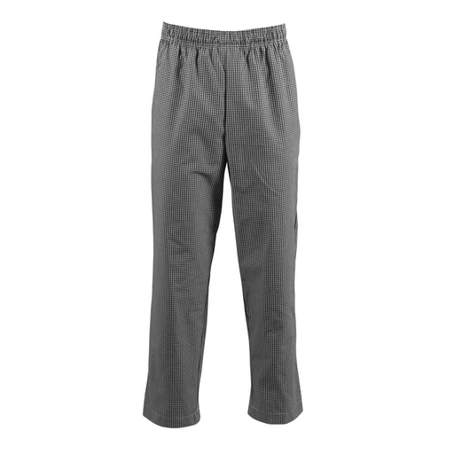[A026T-XS] Whites Easyfit Teflon unisex koksbroek met kleine ruit zwart-wit XS