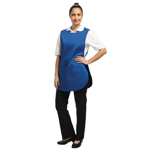 [B043] Whites overgooierschort met zak royal blue