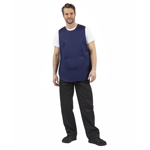 [B044] Whites overgooierschort met zak navy blue