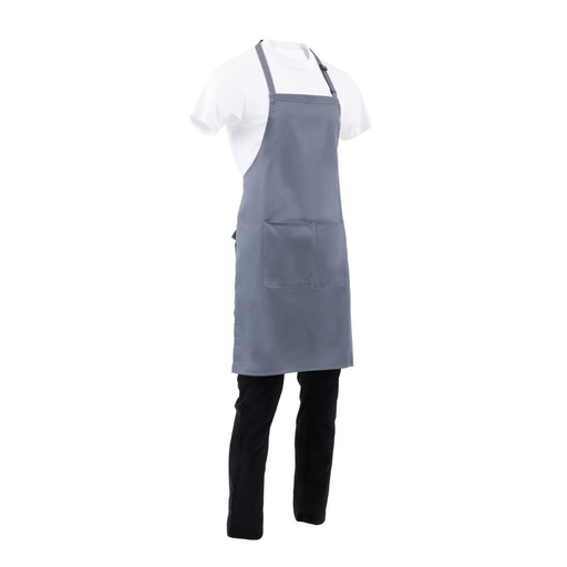[B192] Chef Works halterschort grijs