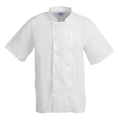 [B250-XXL] Whites Boston unisex koksbuis korte mouw wit XXL