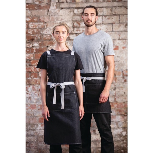 [B995] Southside bistroschort zwart denim 40x76cm