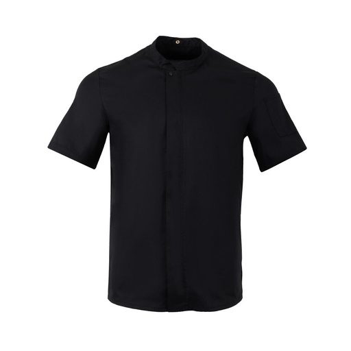 [BA115-M] Southside Harlem Koksbuis Met Korte Mouwen Zwart Maat M