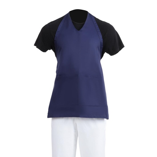 [BB137] Whites halterschort met V-hals donkerblauw