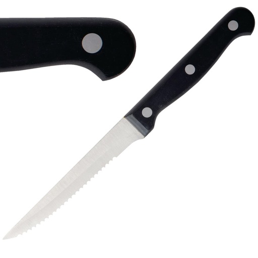 [C134] Olympia steakmessen zwart heft 21,5cm (12 stuks)