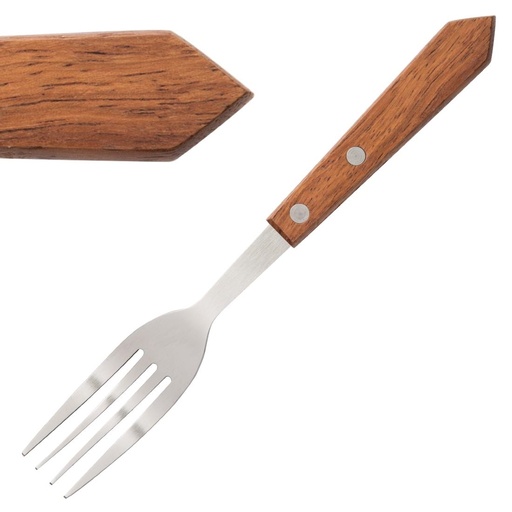 [C137] Olympia steakvork met houten heft (12 stuks)